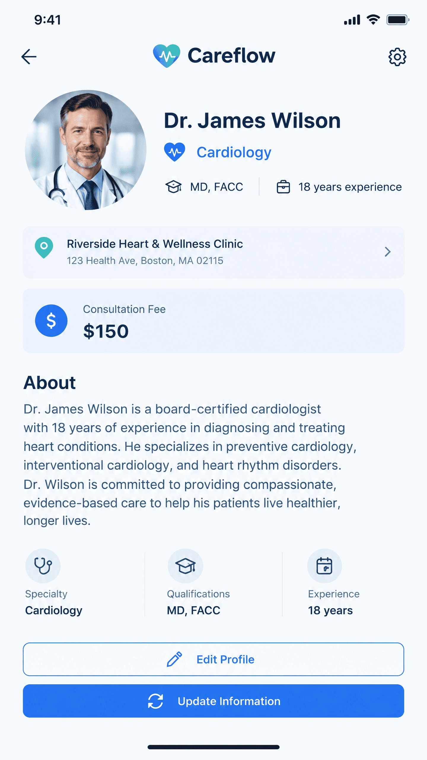 Doctor Profile, Credentials & Pricing